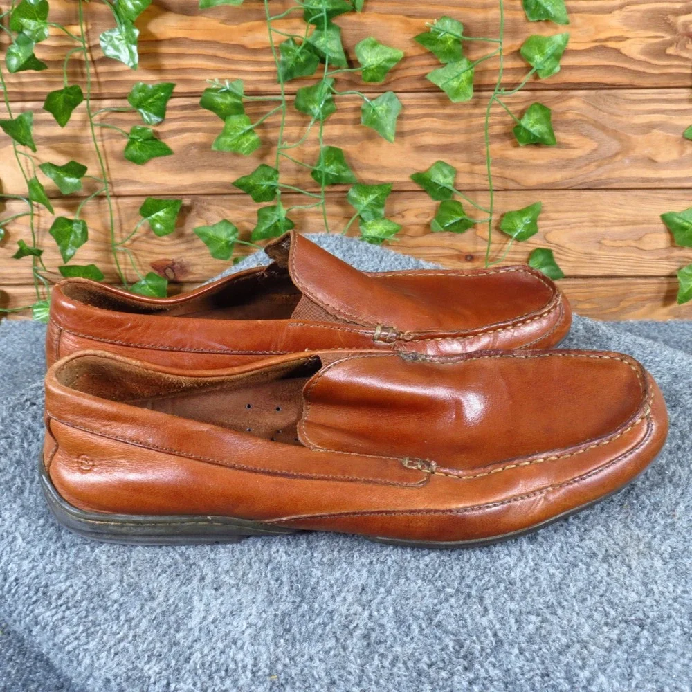 Rockport K55807 Mens Loafer Size 12 Driving Shoe Tan Leather Slip On Moc Toe